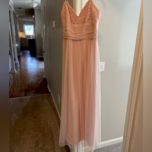 Amsale Blush Pink Long Bridesmaid Dress Size 10